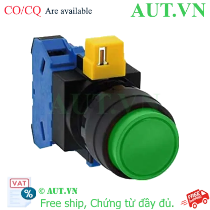 Ảnh của Nút nhấn nhả không đèn IDEC HW1B-M210G-MAU D22 1NO (Xanh)