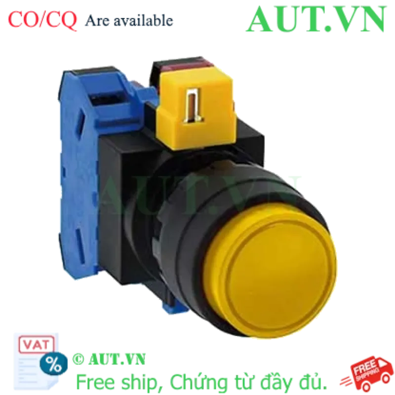 Ảnh của Nút nhấn nhả không đèn IDEC HW1B-M211Y D22 1NO+1NC (Vàng)