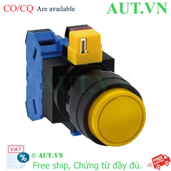 Ảnh của Nút nhấn nhả không đèn IDEC HW1B-M211Y-MAU D22 1NO+1NC (Vàng)