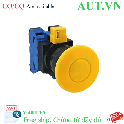 Ảnh của Nút nhấn nhả không đèn IDEC HW1B-M411Y D22 1NO+1NC (Vàng)