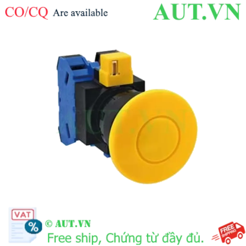 Ảnh của Nút nhấn nhả không đèn IDEC HW1B-M411Y D22 1NO+1NC (Vàng)