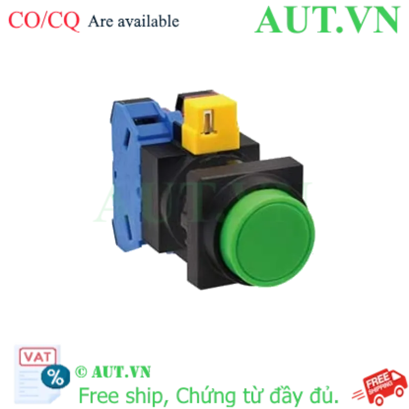 Ảnh của Nút nhấn nhả không đèn IDEC HW3B-M211G-MAU D22 1NO+1NC (Xanh)