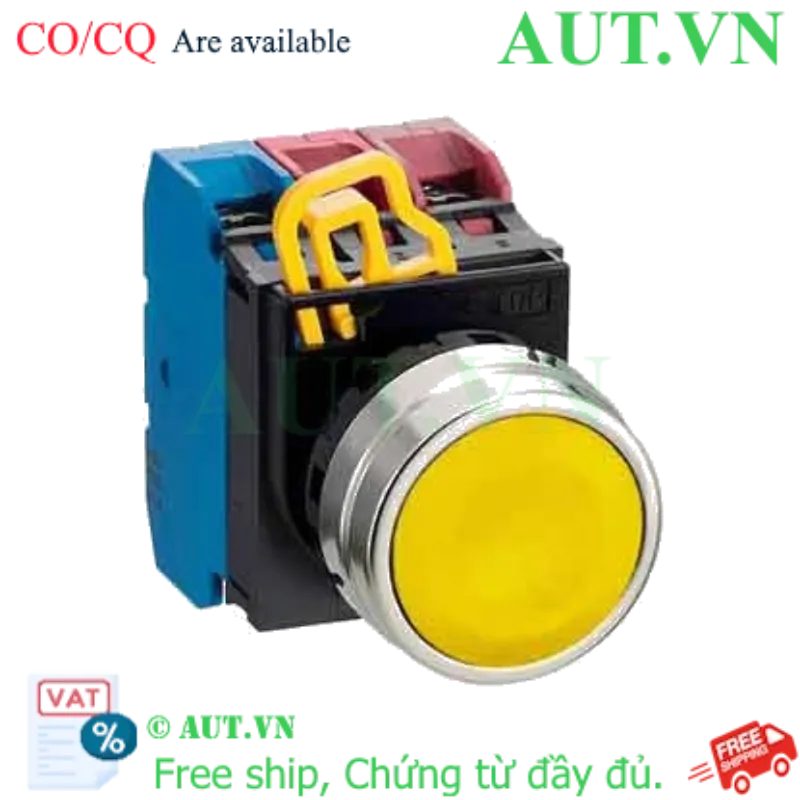 Ảnh của Nút nhấn nhả không đèn IDEC YW4B-M1E12Y D22 1NO+2NC (Vàng)