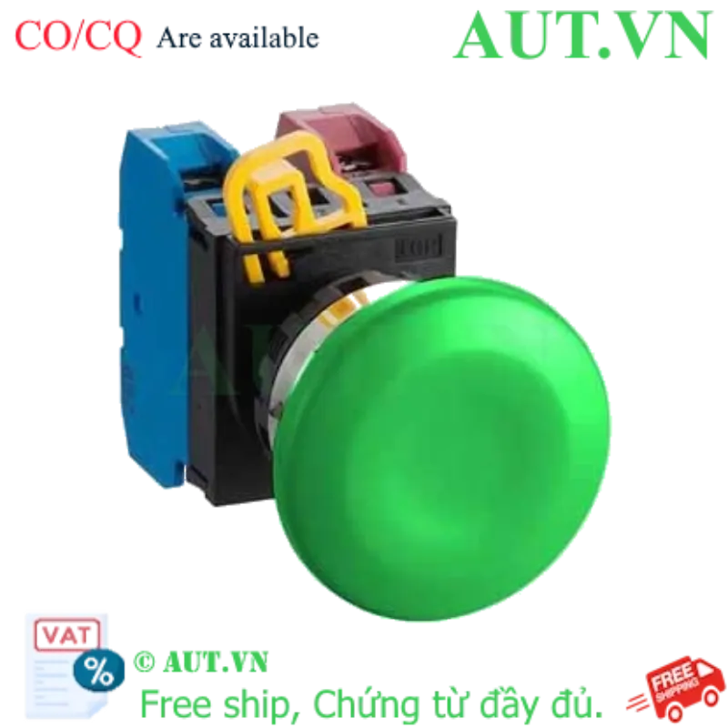 Ảnh của Nút nhấn nhả không đèn IDEC YW4B-M4E11G D22 1NO+1NC (Xanh)