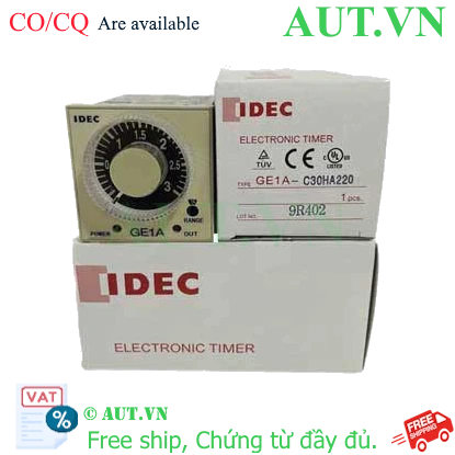 Ảnh của ON delay timer GE1A-C30HA220 IDEC DPDT 0.3sec - 30 hours