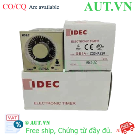 Ảnh của ON delay timer GE1A-C30HA220 IDEC DPDT 0.3sec - 30 hours