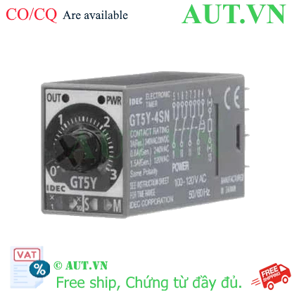 Ảnh của Relays timer Idec GT5Y-4SN3A100 plug-in; 4PDT; 3A;