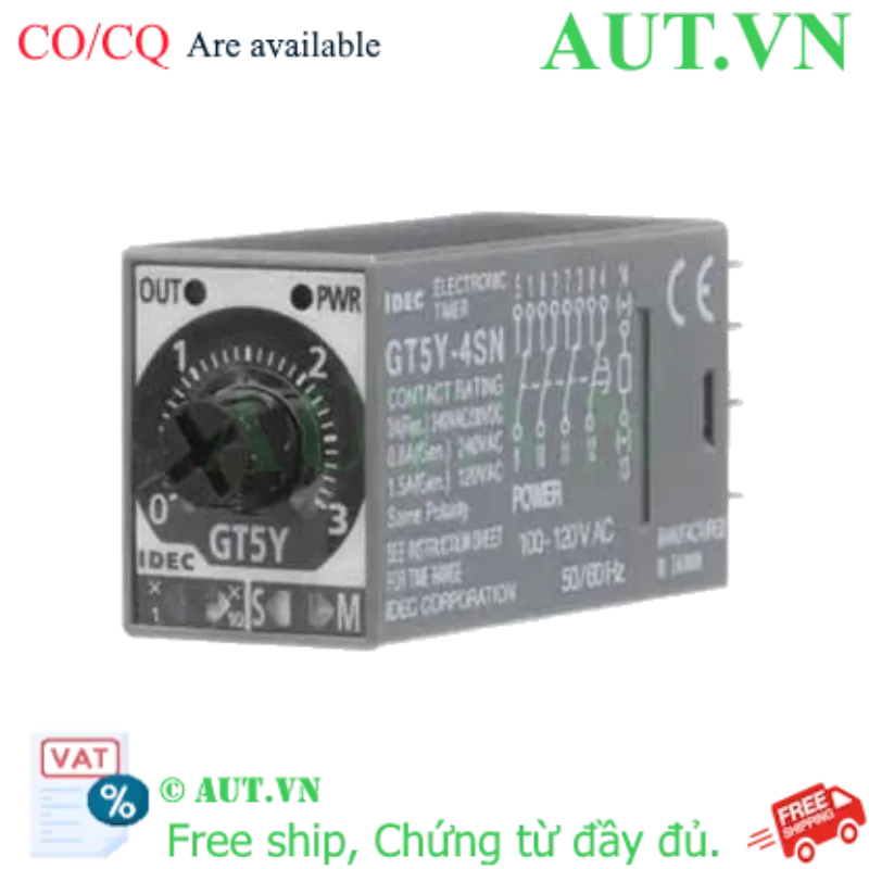 Ảnh của Relays timer Idec GT5Y-4SN3A100 plug-in; 4PDT; 3A;