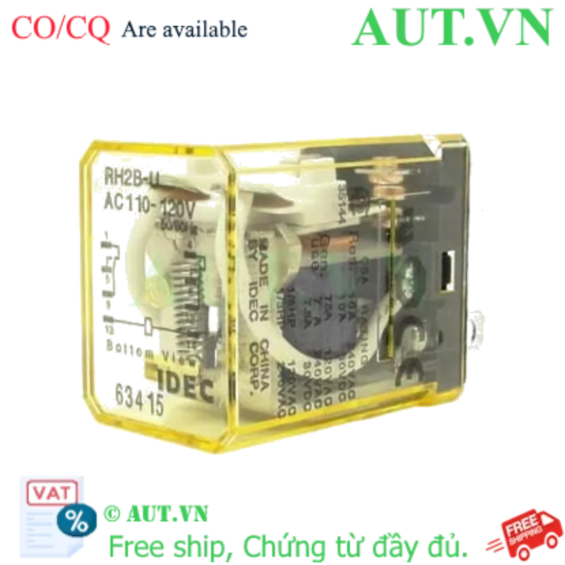 Ảnh của Rơ le công suất IDEC RH2B-UAC110-120 8 chân dẹt 10A