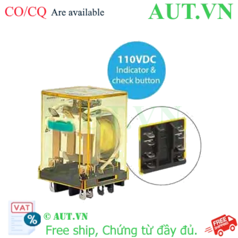 Ảnh của Rơ le công suất IDEC RR2BA-ULC DC110 8 chân dẹt 10A