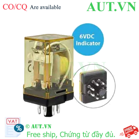 Ảnh của Rơ le công suất IDEC RR2P-UL DC6 8 chân tròn 10A