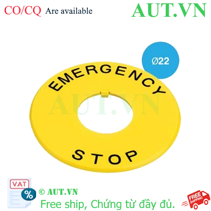 Ảnh của Tem mác nút dừng khẩn cấp phi 22 IDEC HWAV-0-Y 