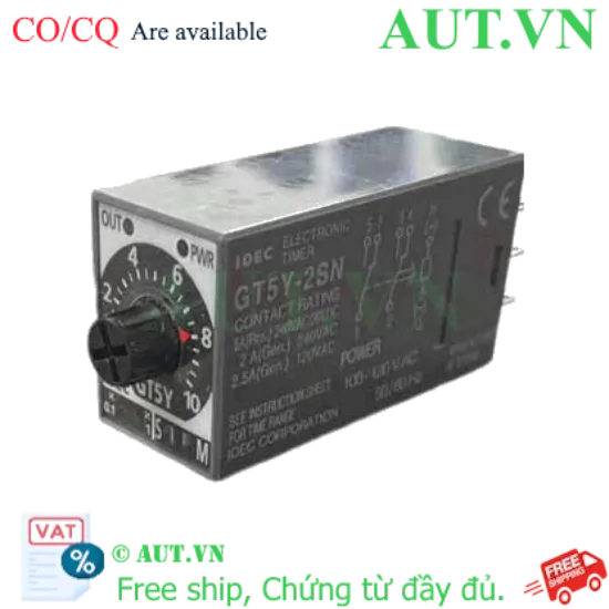 Ảnh của Time relays IDEC GT5Y-2SN1A100 - Plug-In, DPDT, 8 chân dẹt
