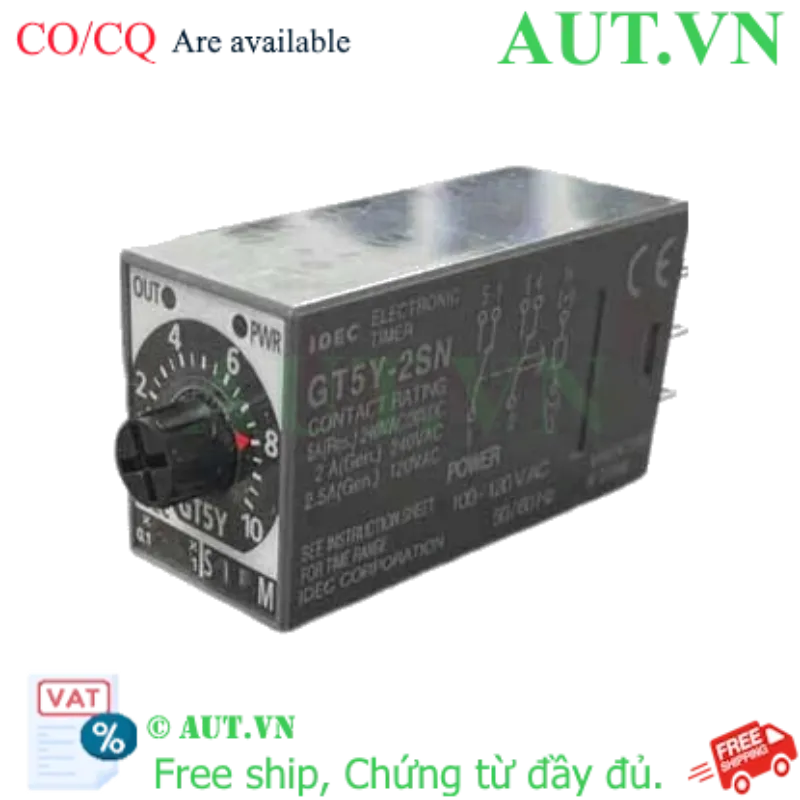 Ảnh của Time relays IDEC GT5Y-2SN1A100 - Plug-In, DPDT, 8 chân dẹt