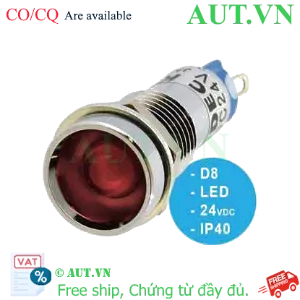 Ảnh của UP8-2487R Đèn báo 24VDC IDEC, D8, đèn LED, đỏ, mới