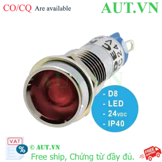 Ảnh của UP8-2487R Đèn báo 24VDC IDEC, D8, đèn LED, đỏ, mới