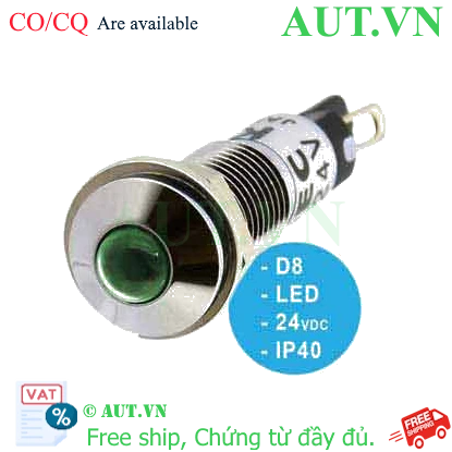 Ảnh của UP8-2488G Đèn báo pha 24VDC IDEC, D8, đèn LED, xanh