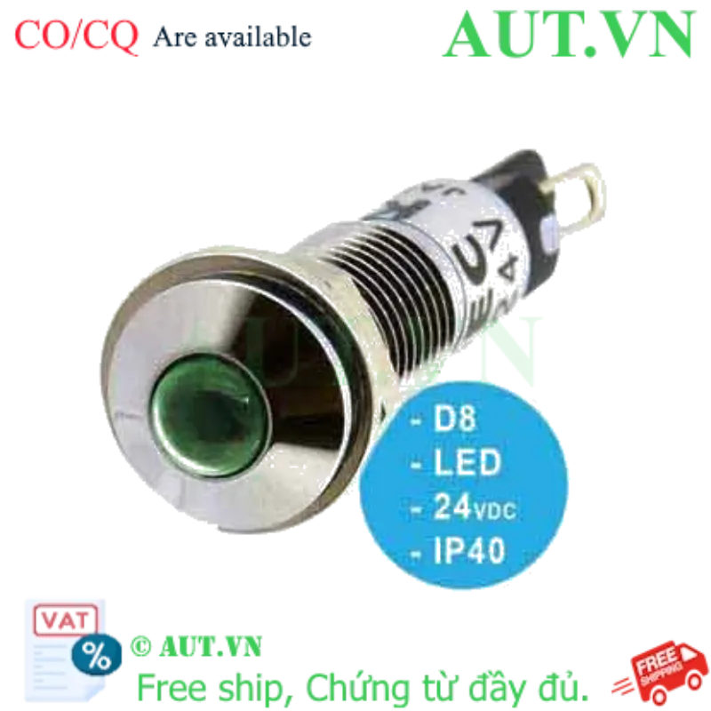 Ảnh của UP8-2488G Đèn báo pha 24VDC IDEC, D8, đèn LED, xanh
