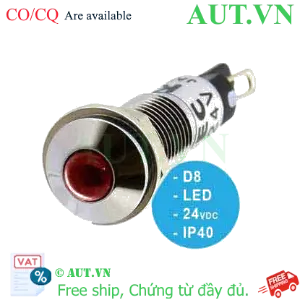 Ảnh của UP8-2488R Đèn báo pha 24VDC IDEC, D8, đèn LED, đỏ