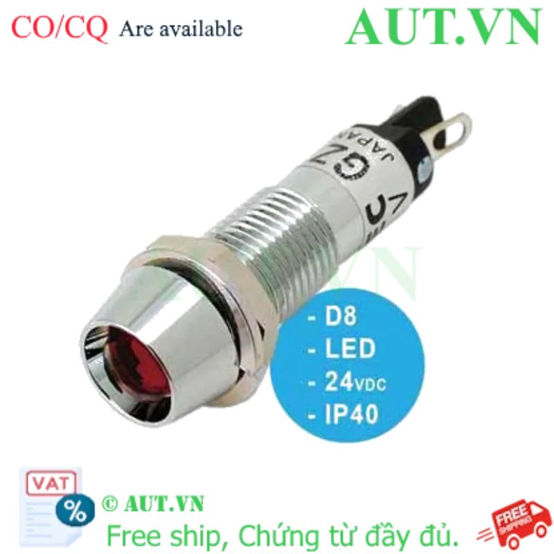 Ảnh của UP8-2489R Đèn báo LED IDEC, 24VDC, D8, đèn LED, đỏ