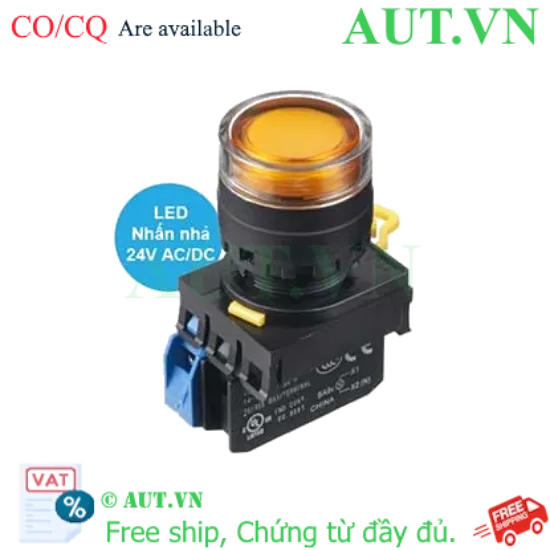 Ảnh của YW1L-MF2E10Q4A - Nút nhấn nhả có đèn Idec 24VAC/DC, D22