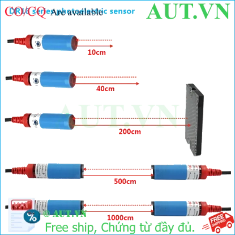 Ảnh của Cảm biến quang điện F&C DR18TI-S500N R2M (Thân M18, 5m, NPN)