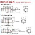 Ảnh của Cảm biến tiệm cận F&C F3C-18EN08-N R2M (M18, 8mm, NPN NO)