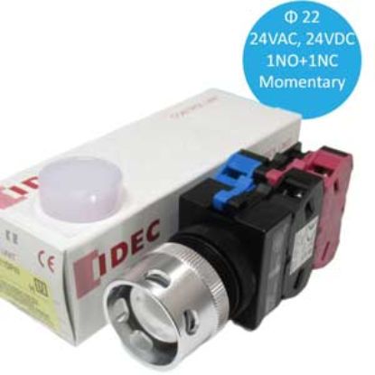 Ảnh của Nút nhấn nhả có đèn IDEC ALFW22211DPW 24VAC/DC D22 1NO+1NC (Trắng)