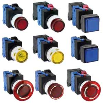 Ảnh của Nút nhấn giữ có đèn IDEC AOLFW2B2222DG 24VAC/DC D22 2NO+2NC (Xanh)