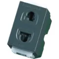 Ảnh của Hạt Ổ Cắm Nhựa Resin Panasonic WEV1081H - 2 Chấu Đa Năng Có Màn Che An Toàn (Đen)