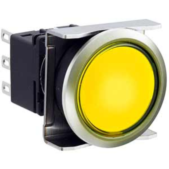 Ảnh của Nút nhấn nhả có đèn IDEC LBW6ML-M1T13Y 12VAC/DC D22 1NO+1NC (Vàng)