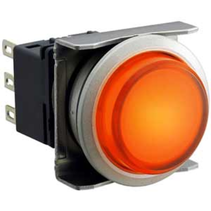 Ảnh của Nút nhấn nhả có đèn IDEC LBW6ML-M2T63A 12VAC/DC D22 2NO+2NC (Hổ phách)