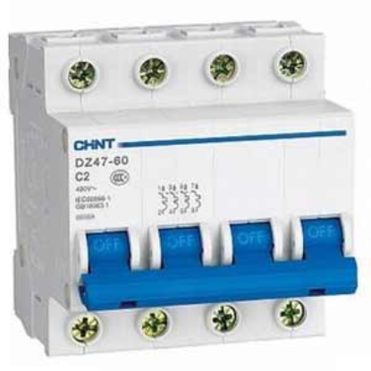 Ảnh của Aptomat cài (MCB) CHINT DZ47-60 C2-4P-6kA 