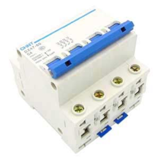 Ảnh của Aptomat cài (MCB) CHINT DZ47-60 C4-4P-6kA 
