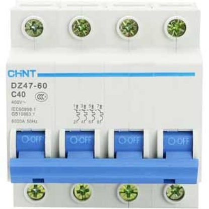 Ảnh của Aptomat cài (MCB) CHINT DZ47-60 C40-4P-6kA 