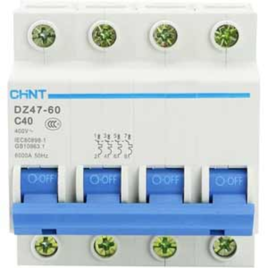 Ảnh của Aptomat cài (MCB) CHINT DZ47-60 C40-4P-6kA 