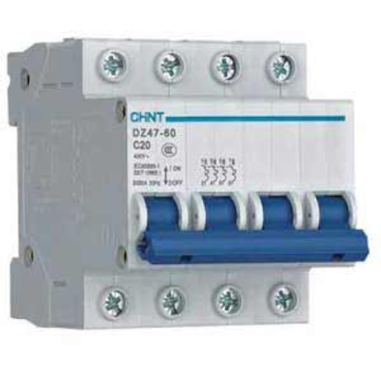 Ảnh của Aptomat cài (MCB) CHINT DZ47-60 C20-4P-3kA 