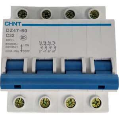 Ảnh của Aptomat cài (MCB) CHINT DZ47-60 C32-4P-3kA 