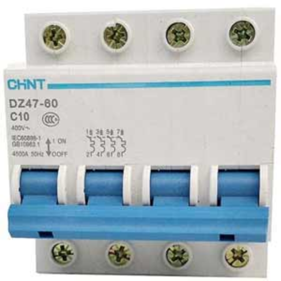 Ảnh của Aptomat cài (MCB) CHINT DZ47-60 C10-4P-4.5kA 