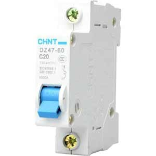 Ảnh của Aptomat cài (MCB) CHINT DZ47-60 C20-1P-6kA 