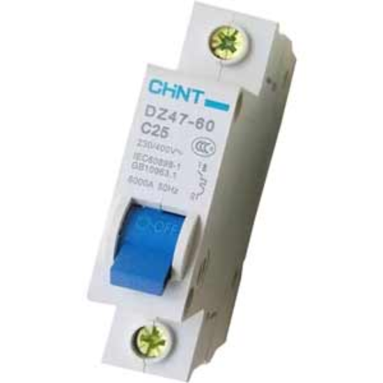 Ảnh của Aptomat cài (MCB) CHINT DZ47-60 C25-1P-6kA 