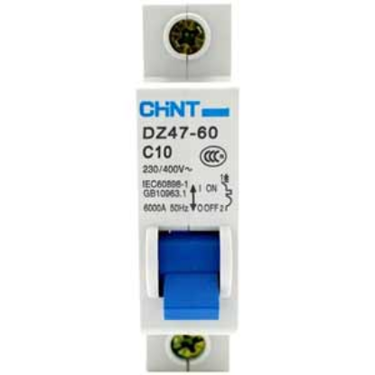 Ảnh của Aptomat cài (MCB) CHINT DZ47-60 C10-1P-6kA 