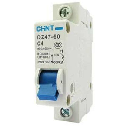 Ảnh của Aptomat cài (MCB) CHINT DZ47-60 C4-1P-6kA 