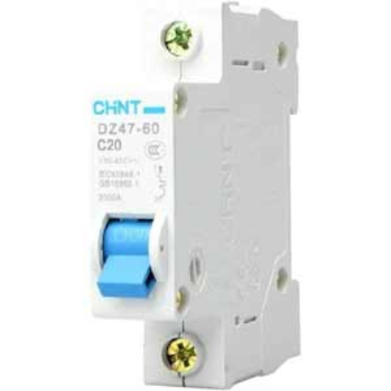 Ảnh của Aptomat CHINT DZ47-60 C20-1P-3kA - 1P, 20A, 230VAC, 3kA