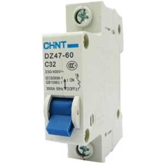 Ảnh của Aptomat cài (MCB) CHINT DZ47-60 C32-1P-3kA 