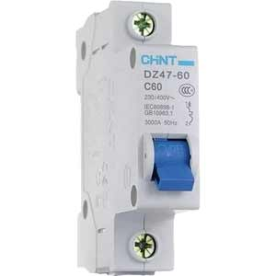 Ảnh của Aptomat cài (MCB) CHINT DZ47-60 C60-1P-3kA 
