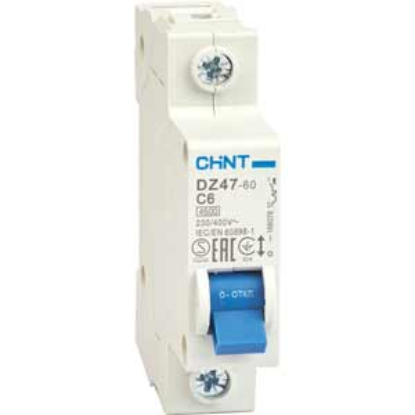 Ảnh của Aptomat cài (MCB) CHINT DZ47-60 C6-1P-4.5kA 