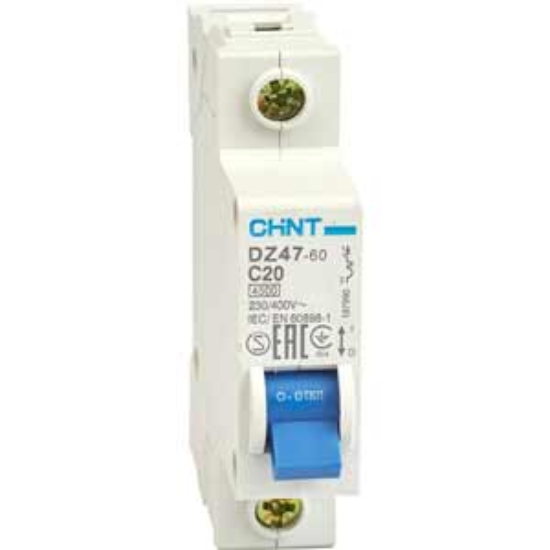 Ảnh của Aptomat cài (MCB) CHINT DZ47-60 C20-1P-4.5kA 