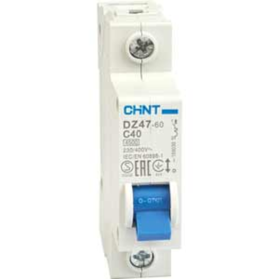 Ảnh của Aptomat cài (MCB) CHINT DZ47-60 C40-1P-4.5kA 