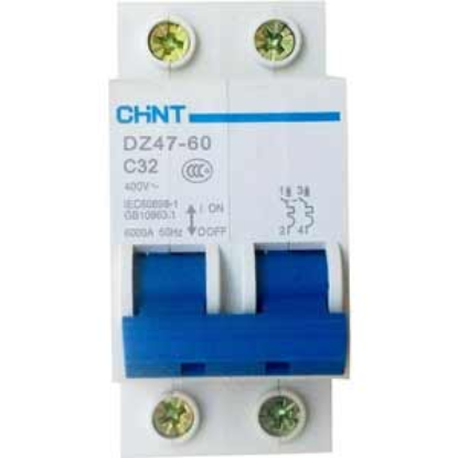 Ảnh của Aptomat cài (MCB) CHINT DZ47-60 C32-2P-6kA 